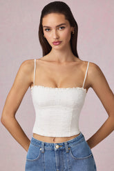 Broderie Anglaise Camisole Top in White